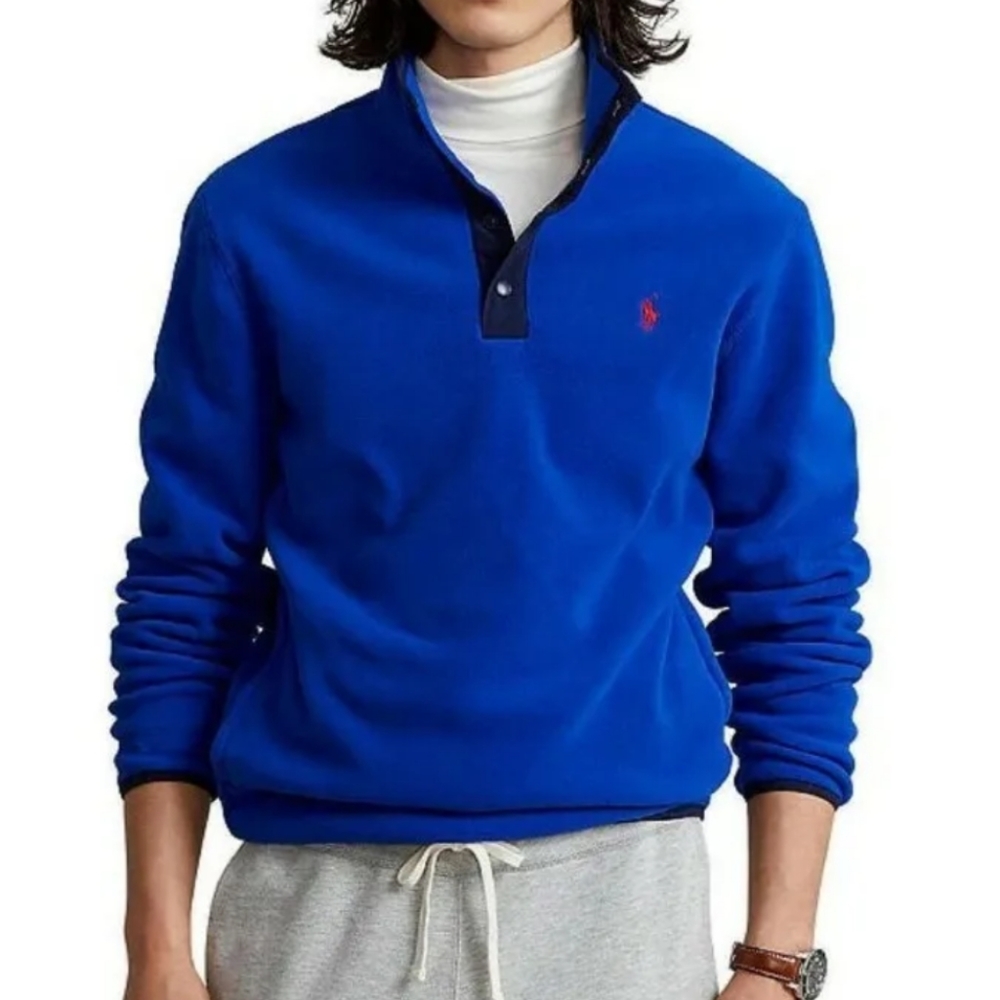 New POLO RALPH LAUREN FLEECE MOCK NECK MEN'S SWEATER